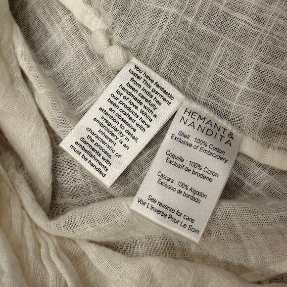 Hemant & Nandita Ruby Mini Dress Embroidered in White Cream size Small - Picture 10 of 12